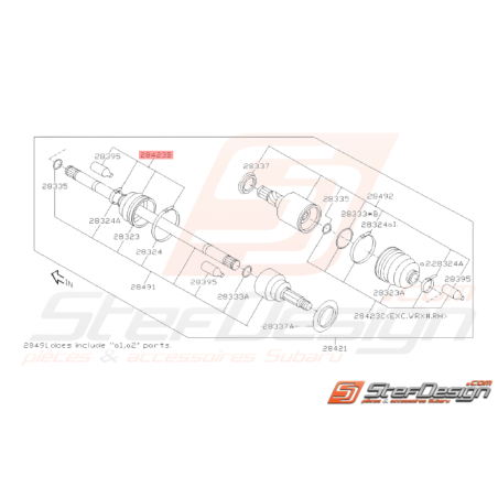 Kit de Soufflet de Cardan Arrière Origine Subaru WRX 2008 - 201038056