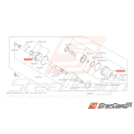 Collier Soufflet de Cardan Avant et Arrière Origine Subaru GT 93-00 WRX STI 01-1438057