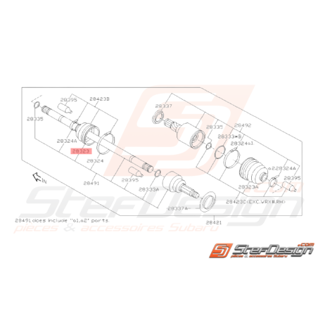 Soufflet Cardan Arrière ORIGINE SUBARU Côté Roue GT 01/05/00 - 30/11/00 et WRX 01-1138058