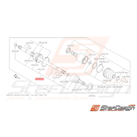 Cardan Arrière Origine Subaru WRX 2008 - 08/200938060