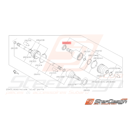 Joint d’étanchéité Cardan Arrière Origine Subaru GT 93-00 WRX STI 01-1438064