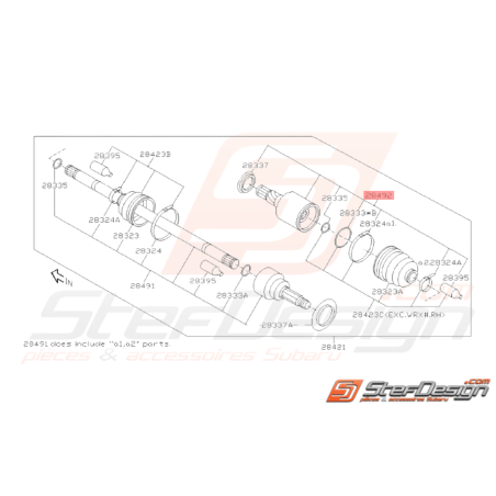 Cardan Arrière Côté Pont Origine Subaru WRX 2006 - 201038066