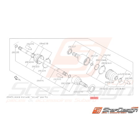 Cardan arrière Origine Subaru WRX 2008 - 201138067