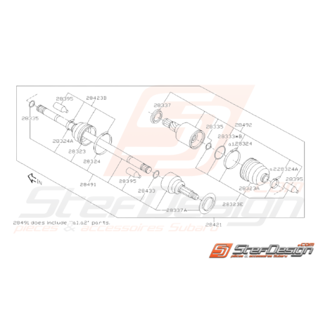 Schéma de Cardan Arrière Origine Subaru STI 2008 - 201438068