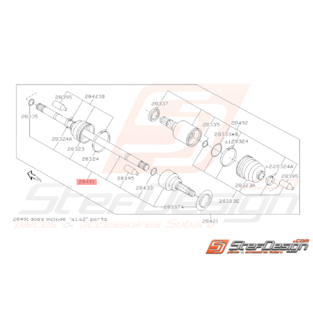 Cardan Arrière Origine Subaru STI 07/2010 - 201438071