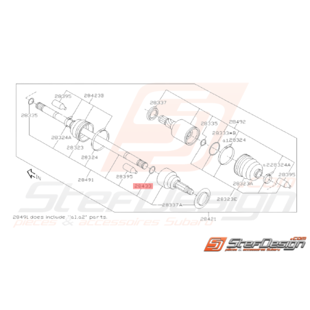 Circlip de Cardan Origine Subaru STI 2004 - 201438072