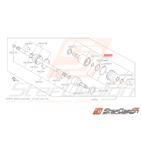 Tête de Cardan Côté Boite Origine Subaru STI 07/2010 - 201438074