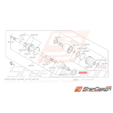 Soufflet de Cardan Origine Subaru STI 2008 - 201438075