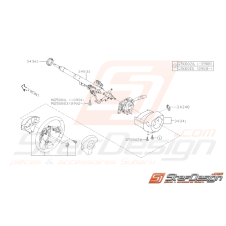 Schéma Colonne de Direction Origine Subaru WRX STI 2008 - 201438076