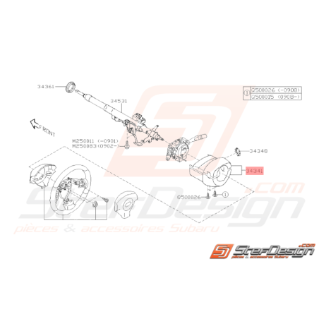 Couvercle Colonne de Direction Origine Subaru WRX STI 2008 - 201438082