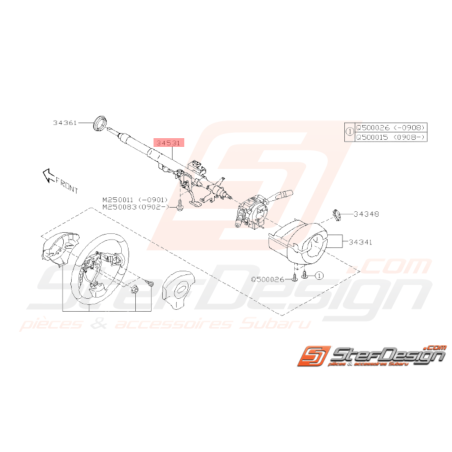 Colonne de Direction Avec SMAT Origine Subaru WRX 09-10 STI 08-1438085