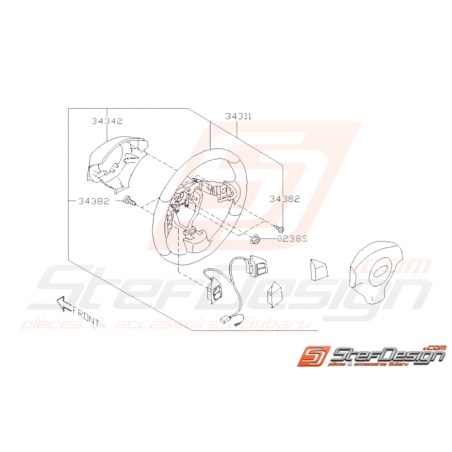 Schéma Colonne de Direction Volant Origine Subaru WRX STI 200838086