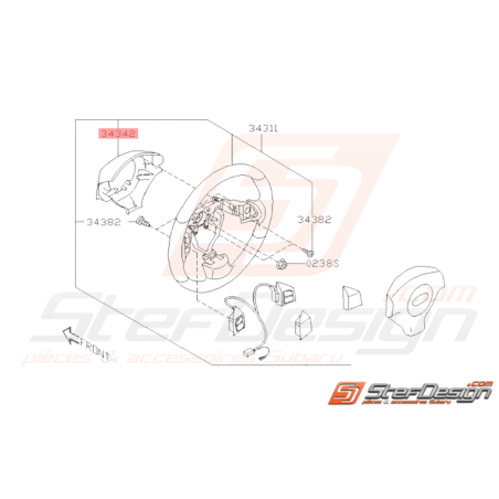 Couvercle Volant de Direction Origine Subaru WRX STI 2008 - 201438087