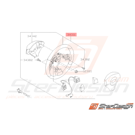 Ensemble Volant de Direction Origine Subaru WRX 08-10 STI 08-0938090