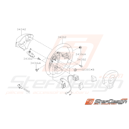 Schéma Colonne de Direction Volant Origine Subaru WRX STI 2009 - 201438091