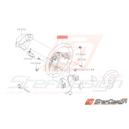 Ensemble Volant de Direction Origine Subaru WRX 08-10 STI 08-0938094