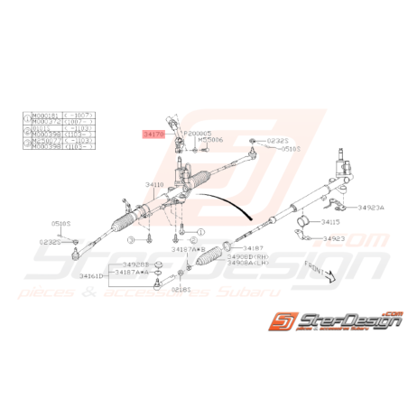 Cardan de Crémaillère Origine Subaru WRX 2008 - 201038103