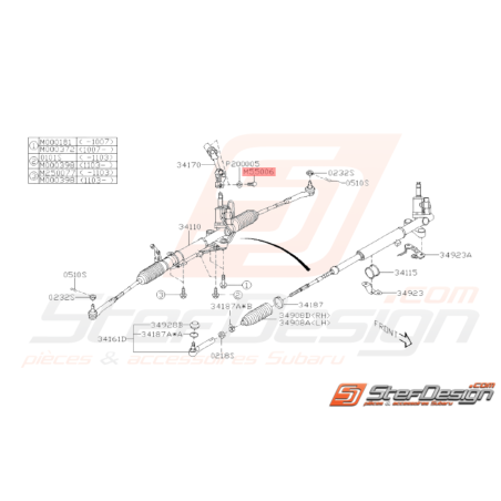 Boulon Système Direction Assistée Origine Subaru GT 93-00 WRX STI 01-1438106