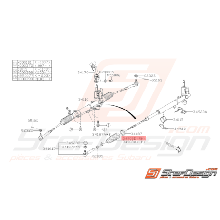 Soufflet de crémaillère de direction origine SUBARU WRX/STI 08-1438112