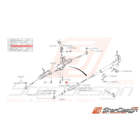 Vis Collerette Origine Subaru STI 04/2011 - 201438122