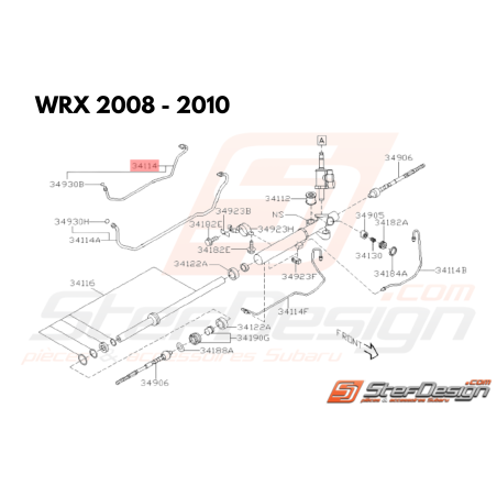 Tuyau direction assistée supérieur rigide WRX STI 2008 - 201438128