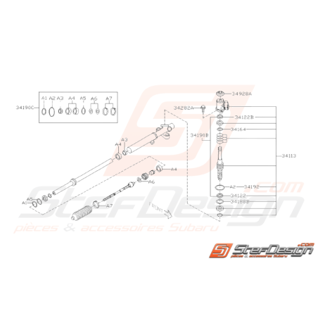 Schéma Crémaillère Direction Assistée Valve Origine Subaru WRX STI 08-1438152