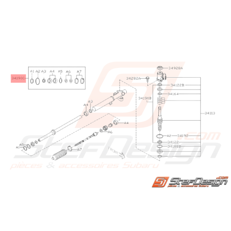 Kit réparation joints de boitier crémaillère direction STI 2011 - 201438154