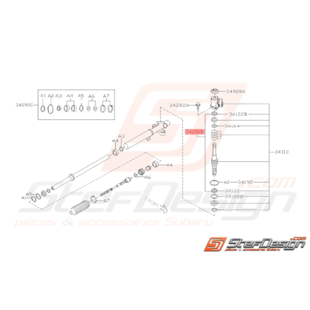 Kit de réparation joints de boitier crémaillère direction SUBARU WRX/STI 08-1938156