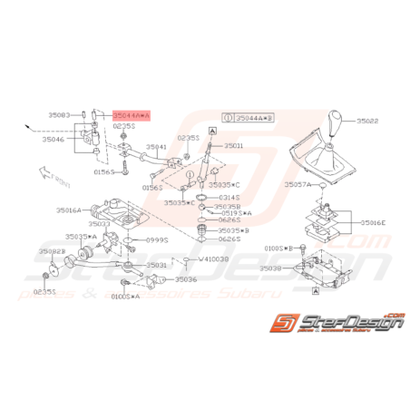 Entretoise levier de vitesse boite 5/6 Subaru WRX 06-10 STI 06-0738164