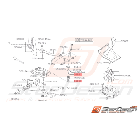 Joint torique levier de vitesse Origine Subaru GT 93-97 WRX 08-10 STI 01-1438171