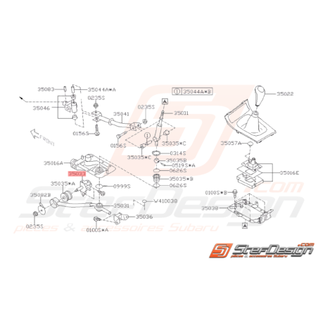 Support de boite de levier Origine Subaru GT 93-00 WRX 01-1138174