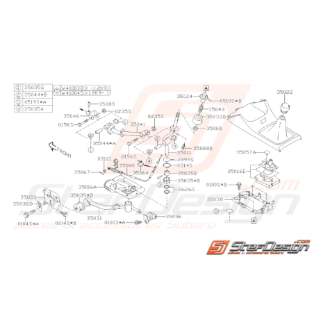 Schéma Levier de Vitesse Boite 6 Origine Subaru STI 2008 - 201438189