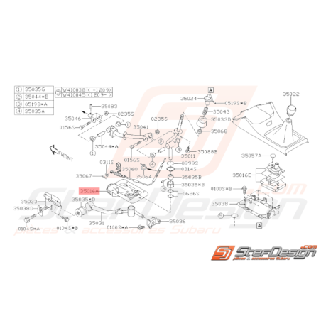 Soufflet intérieur de levier de vitesse boite 6 STI 2008 - 201438195