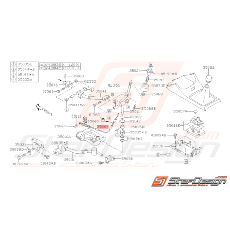 Circlips levier de vitesse Origine Subaru STI 2001 - 201438211