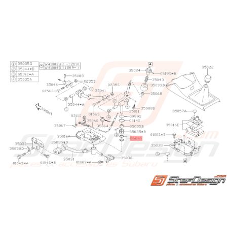 Joint torique levier de vitesse Origine Subaru GT 93-97 WRX 08-10 STI 01-1438212