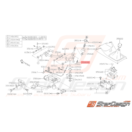 Vis de fixation de support de changement d'engrenage STI 2001 - 201438217