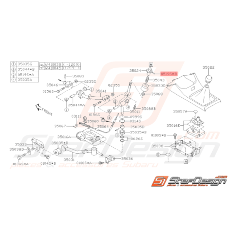 Goupille levier de vitesse Origine Subaru STI 2001 - 201438221