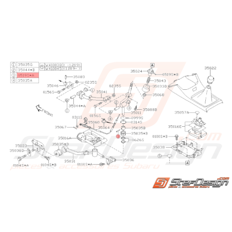 Goupille levier de vitesse Origine Subaru GT 93-97 WRX 08-10 STI 01-1438236