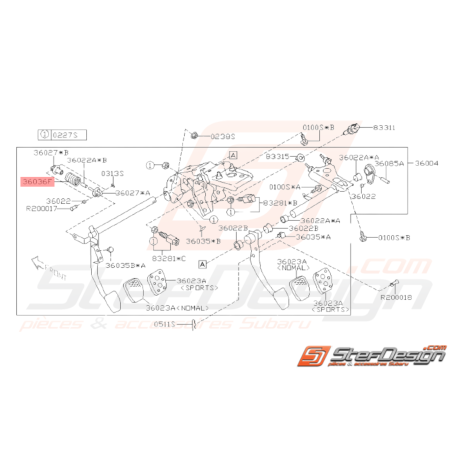 Ressort Pédale Accélérateur Origine Subaru GT 99-00 WRX STI 01-1438250