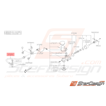 Durite d'embrayage Subaru STI 2008 - 201838273