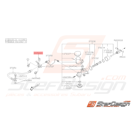 Agrafe durite de frein arrière GT 1994 - 2000 WRX STI 2001 - 201438278