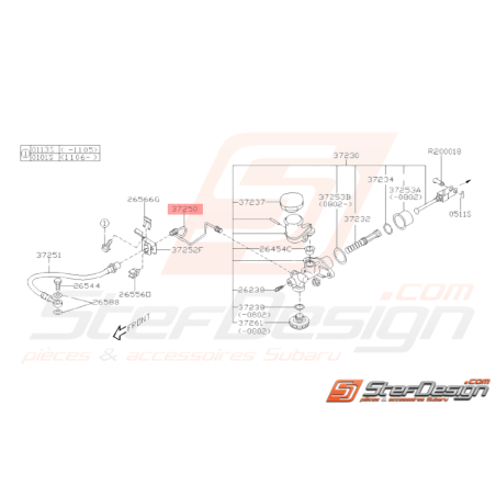 Durite d'embrayage Rigide Origine Subaru WRX 2008 - 201138279