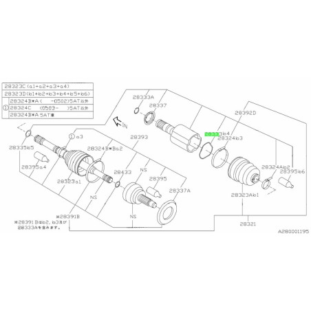 Clips de soufflet de cardan Subaru WRX38289