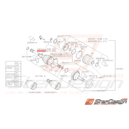 Collier de Soufflet Origine Subaru GT 1998 - 2000 WRX 2001 - 200738305