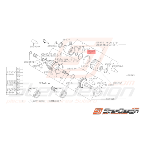 Collier Cardan Avant et Arrière Subaru GT 93-00 WRX STI 01-1438315