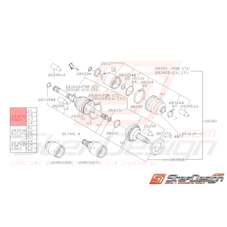 Kit de Soufflet Origine Subaru WRX 03/2003 - 20/03/200538317