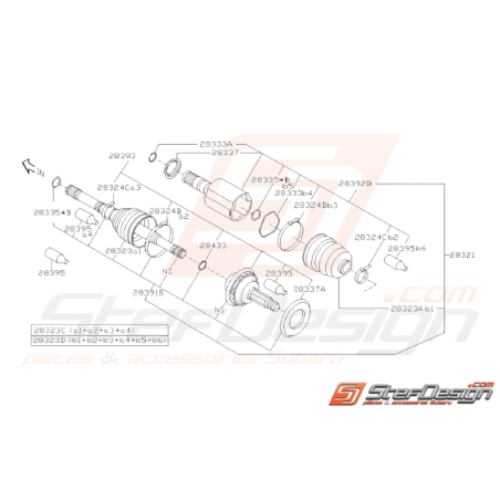 Schéma de Cardan Avant Origine Subaru WRX 2004 - 200738326