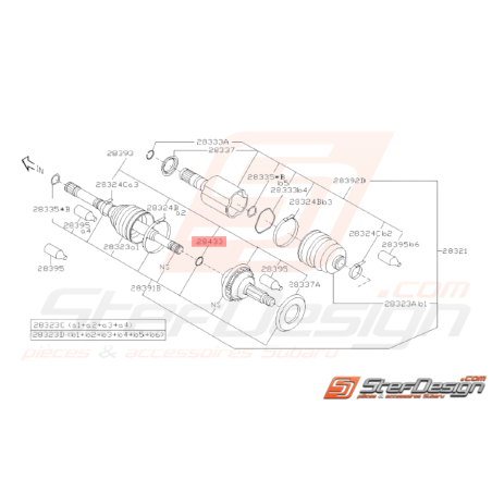 Circlips Cardan Avant Origine Subaru GT 1998 - 2000 WRX 2001 - 200738348