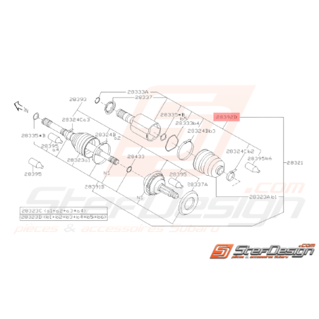 Cardan Avant Côté Boite Origine Subaru WRX 2004 - 200738350