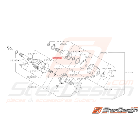 Tête de Cardan Avant côté Roue Origine Subaru STI 200438433